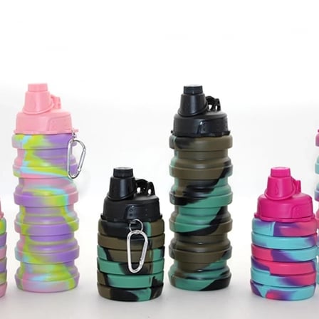 Katlanabilir Portatif Silikon Su Şişesi 500 Ml Alk3141