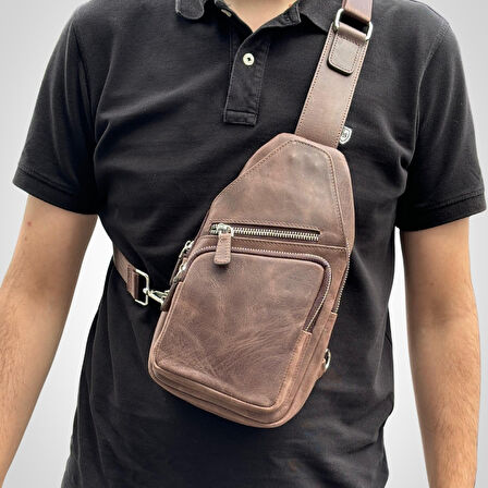 Hakiki Deri Unisex Çapraz Çanta | Baggy 6981