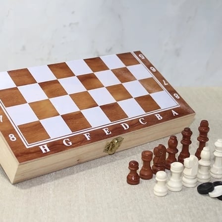 Ahşap Kutulu Satranç Ve Tavla Seti Alk4024