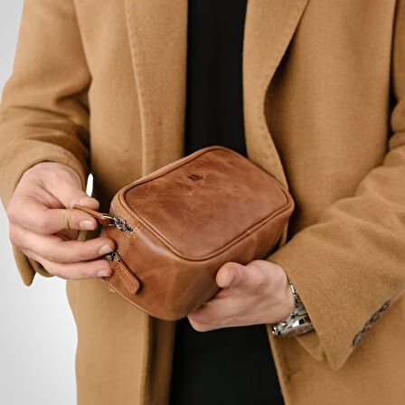 Hakiki Deri Unisex El Çantası – Fermuarlı, Parmak Askılı, Kişiye Özel | Naina 1134