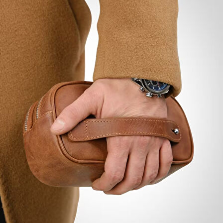 Hakiki Deri Unisex El Çantası – Fermuarlı, Parmak Askılı, Kişiye Özel | Naina 1134