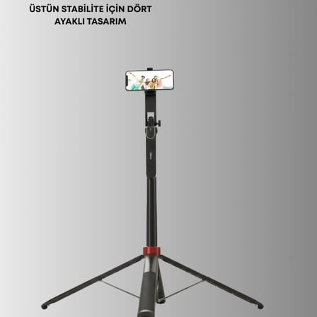 Dikey Ve Yatay Çekim Destekli Selfie Stick Tripod