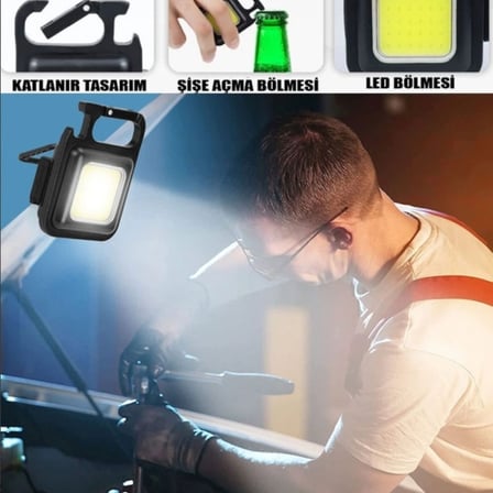Led Işıklı Flash Özellikli 4 Modlu  Anahtarlık El Feneri