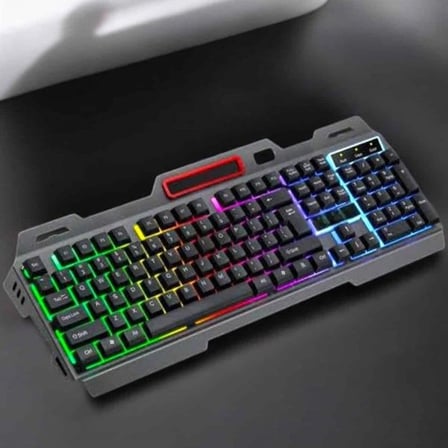 Led Işıklı  Klavye Usb Girişli Rgb Işıklı Q Klavye Mouse Hediyeli