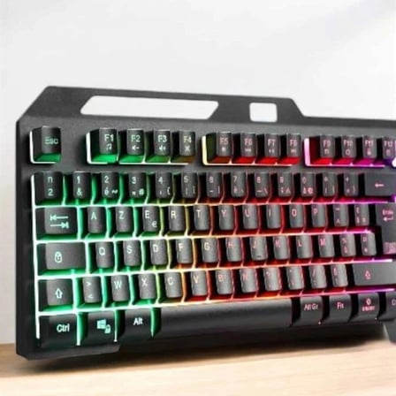 Led Işıklı  Klavye Usb Girişli Rgb Işıklı Q Klavye Mouse Hediyeli