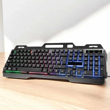 Led Işıklı  Klavye Usb Girişli Rgb Işıklı Q Klavye Mouse Hediyeli