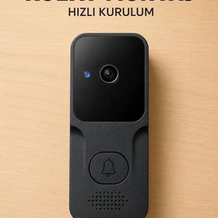 Akıllı Görüntülü Kapı Zili Hd Kamera, Hareket Bildirimi Ve Kablosuz Kurulum