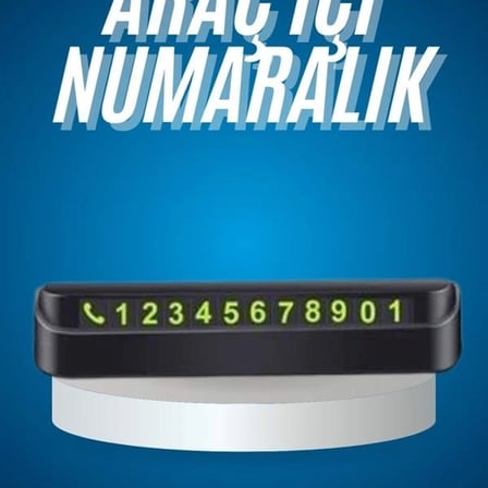 Araç İçi Numaratör Numaralık Oto Cam Kartı Fosforlu Numaratör
