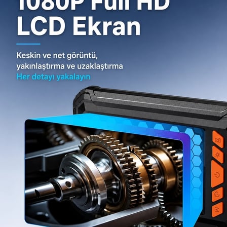 10 Metre Tek Kameralı Endoskop Kamera 1080p Hd Led Aydınlatmalı Sert Kablolu Yeni