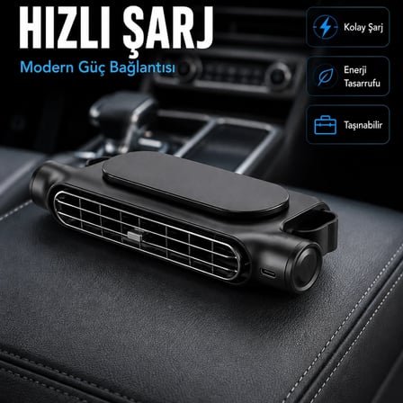 Otomobil Koltuk Başlığı Fanı Güçlü Turbo Hava Akışı Sunan Araç İçi Soğutucu