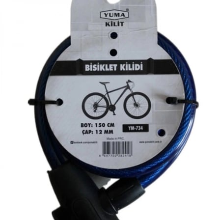 Yuma Ym- 734 150cm  Mavi Bisiklet Kilidi
