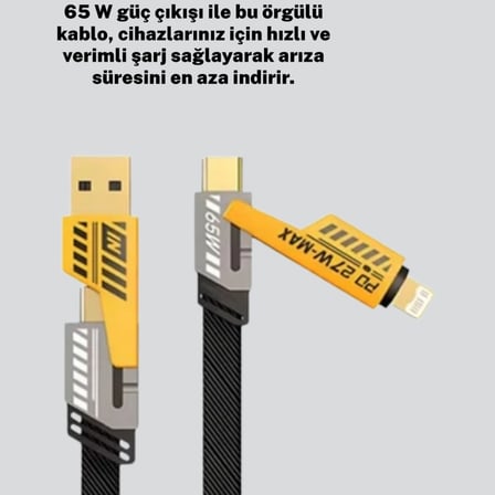 Evrensel Uyumluluklu Dayanıklı Metal Başlıklı Hızlı Şarj Kablosu