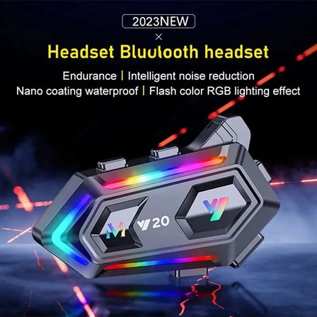 Y20 Motor Kurye Kask Kulaklık Rgb Modlu Bluetooth Motosiklet Kulaklık 5.3 Bluetooth Interkom