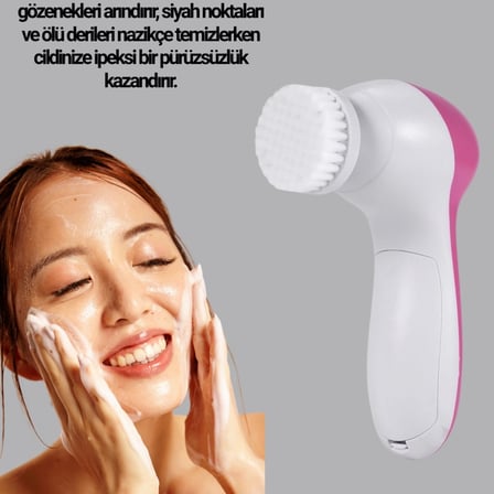 5’i 1 Arada Yüz Temizleme Cihazı – Masaj, Fırça, Peeling Ve Krem Uygulama Atlı