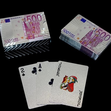 Euro Tasarımlı Gümüş İskambil Oyun Kartı Alk2812