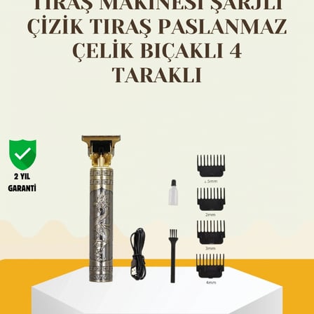 Şarjlı Titanyum Bıçaklı Saç Ve Sakal Kesme Makinesi