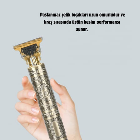 Şarjlı Titanyum Bıçaklı Saç Ve Sakal Kesme Makinesi