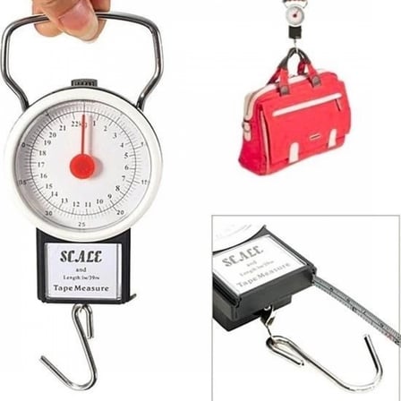 22 Kg/50lb Kancalı Tartı Aleti 1 Metre Mezuralı Askılı Balıkçı Terazisi