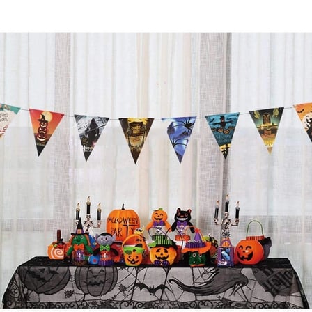 Cadılar Bayramı Halloween Flama Bayrak Banner Süs 8 Li 3 Metre