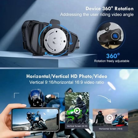 Q28 Motosiklet Kask Bluetooth Kulaklık 1080p Kamera Interkom Kulaklık Su Geçirmez Intercom