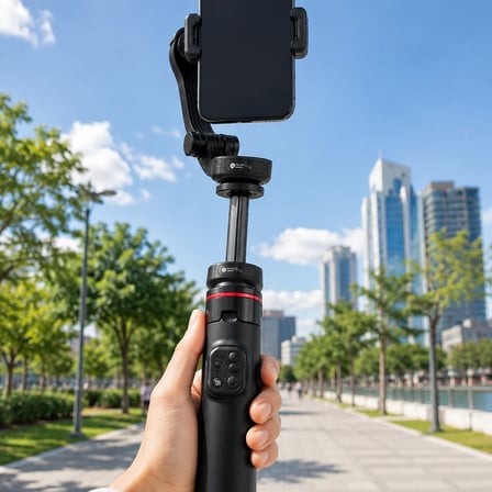 Aı Yüz Takip Özellikli Gimbal Selfie Stick 360° Dönebilen Telefon Tutucu Uzayabilir Bluetooth Kumandalı