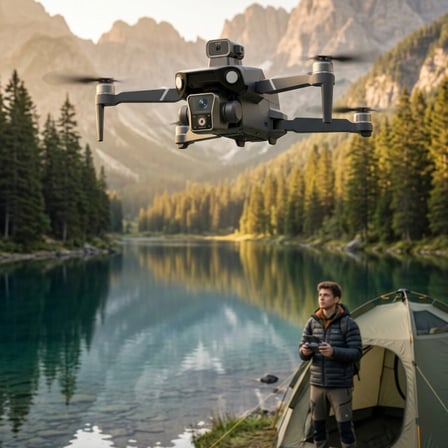 Çift Kameralı Gps Drone Geniş Açılı Havadan Görüntüleme Sistemi