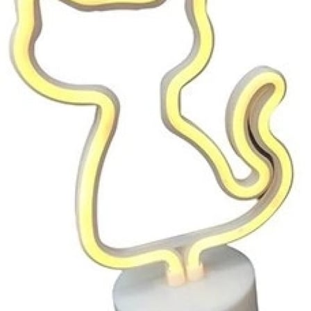 Neon Işıklı Kedi Lamba Pil+usb Pembe Işık Mz-122