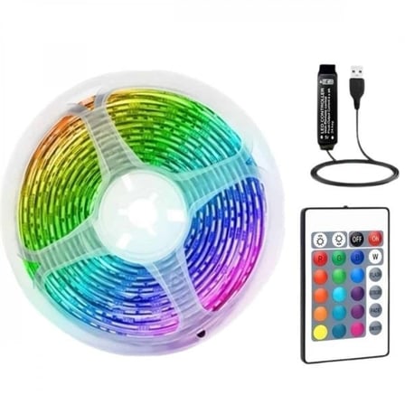 Rgb Şerit Led 10 Metre Led Işık Kumanda İle Kontrol Rgb
