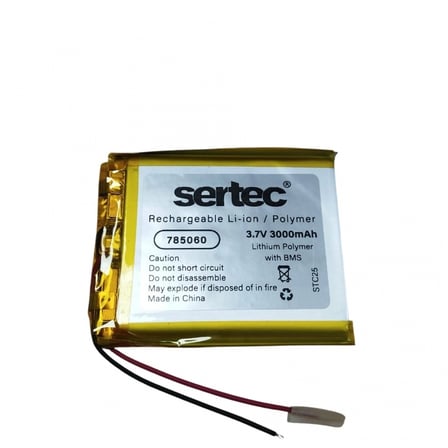 Sertec 785060 3.7v 3000mah Li-polymer Pil (devreli/1.5a)