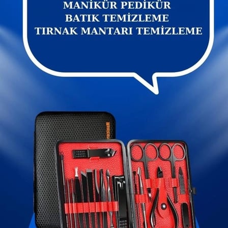 17 Parça El Ayak Bakım Seti Tırnak Temizleme Manikür Pedikür Cımbız Törpü Tırnak Makası