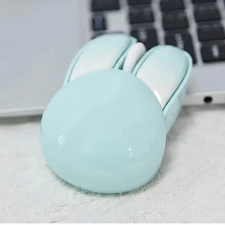 Tavşan Figürlü Kablosuz Mouse Pil Dahil Etiket Hediyeli Mavi