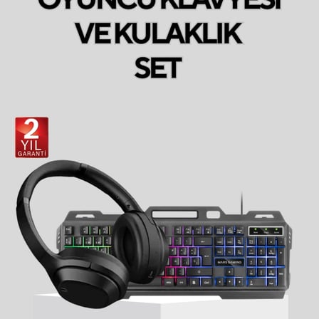 Set Işıklı Klavye Mouse + Bluetooth 5.2 Kulaklık  Paketi