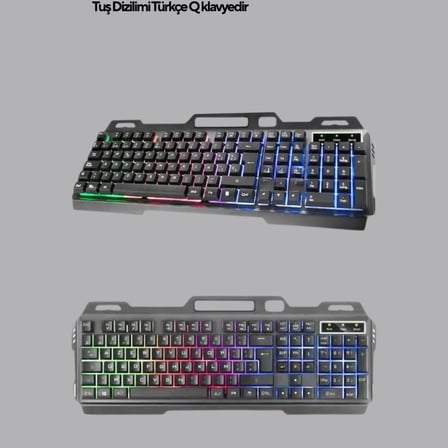 Set Işıklı Klavye Mouse + Bluetooth 5.2 Kulaklık  Paketi