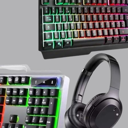 Set Işıklı Klavye Mouse + Bluetooth 5.2 Kulaklık  Paketi