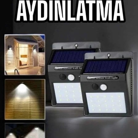 Solar Lamba Giriş, Bahçe Yol Avlu Hareket Sensörlü Led Parlak Gece Su Geçirmez