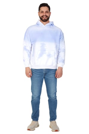 Erkek "SPLASH" Baskılı Kapüşonlu Hoodie  %100 Pamuklu Uzun Kollu
