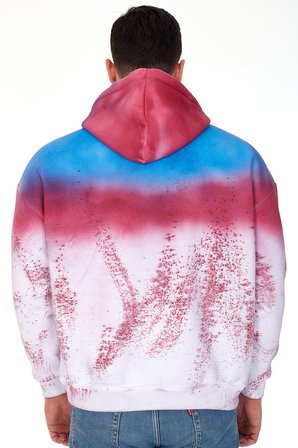 Erkek "SPLASH LONDON" Baskılı Kapüşonlu Hoodie  %100 Pamuklu Uzun Kollu