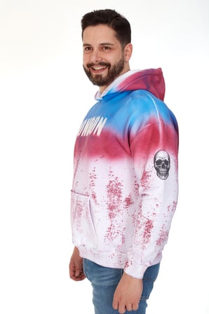 Erkek "SPLASH LONDON" Baskılı Kapüşonlu Hoodie  %100 Pamuklu Uzun Kollu