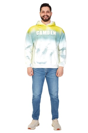 Erkek "SPLASH CAMDEN" Baskılı Kapüşonlu Hoodie  %100 Pamuklu Uzun Kollu