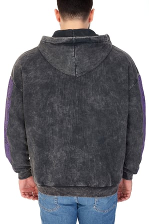Erkek "SHOULDER VIKING" Baskılı Kapüşonlu Hoodie  %100 Pamuklu Uzun Kollu