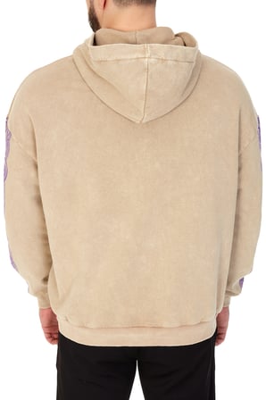 Erkek "SHOULDER VIKING" Baskılı Kapüşonlu Hoodie  %100 Pamuklu Uzun Kollu