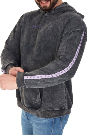 Erkek "WHAT??" Baskılı Kapüşonlu Hoodie  %100 Pamuklu Uzun Kollu