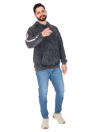 Erkek "WHAT??" Baskılı Kapüşonlu Hoodie  %100 Pamuklu Uzun Kollu