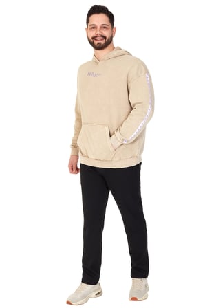 Erkek "WHAT??" Baskılı Kapüşonlu Hoodie  %100 Pamuklu Uzun Kollu