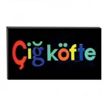 Işıklı Tak Çalıştır Hazır Tabela Çiğ Köfte