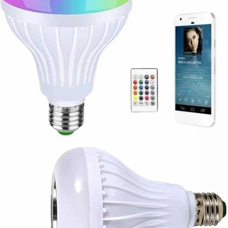 Kumandalı Rgb Led Işık Bluetooth Hoparlör Ses Lambası Renkli Ampul
