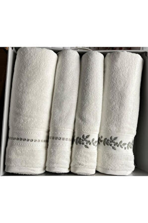 Özdilek Jardin Havlu Seti Best Set Hamam Takımı Yeşil-Krem