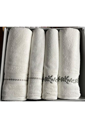 Özdilek Jardin Havlu Seti Best Set Hamam Takımı Yeşil-Krem