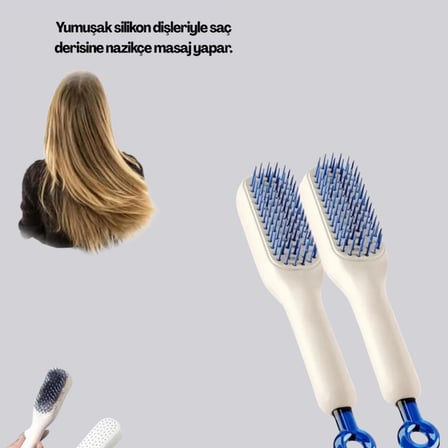 Otomatik Temizlemeli Saç Fırçası – Ergonomik Tasarım, Masaj Etkili, Elektriklenmeyi Önleyici