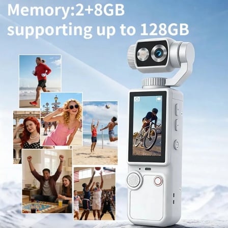 Q8 4k Ultra Hd Taşınabilir Vlog Spor Ve Aksiyon Kamerası 2.0’’ Döndürülebilir Ips Ekran Beyaz